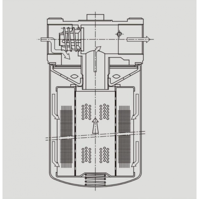 Hlavný filter automatickej prevodovky (s pretlakovým ventilom a indikátorom znečistenia filtra 10 µm)
