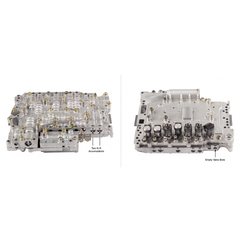 Zostava bloku ventilov so solenoidmi RE5R05A 1ST Designe, lacný spojkový solenoid, [2 akumulátory NR, prázdny otvor ventilu] - nereštaurované