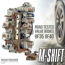 Testované teleso ventilu FORD 8F35, 8F40 M-Shift (Connect) — JM5P-7A101-AE, JM5P-7G276-GA (oddeľovacia doska JM5P-7J236-DB)