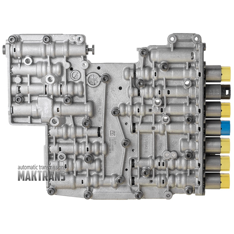 Riadiaca jednotka ventilu (mechatronická) - 5 žltých elektromagnetov, oddeľovacia doska 052 - ZF 6HP19A (repasovaná)