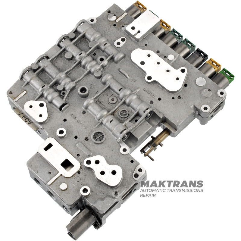 Zostava telesa ventilu so solenoidmi ZF 6HPxx GEN1 E-SHIFT [A/B 047] - nereštaurované [1 zelený solenoid, 1 čierny solenoid, 3 žlté solenoidy, 3 modré solenoidy]