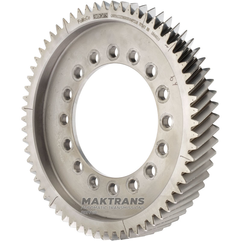 Čelový diferenciál FORD HF45 HF55 eCVT PZ18-7F343-BB - 64 zubov (vonkajší Ø 248,75 mm, 2 zárezy, šírka 34,70 mm), 16 montážnych otvorov