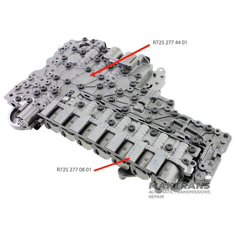 Zostava tela ventilu so solenoidmi Mercedes-Benz 725.0 9G-Tronic NAG3 R7252770801 R7252774401 R7252772001