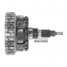 Zadná planétová prevodovka č.4 zostavená s výstupným hriadeľom ZF 8HP70 2WD - priemer vedenia hriadeľa vrtule 14 mm, 4 satelity (celková výška 243 mm, 43 drážok, priemer drážok 34,75 mm)