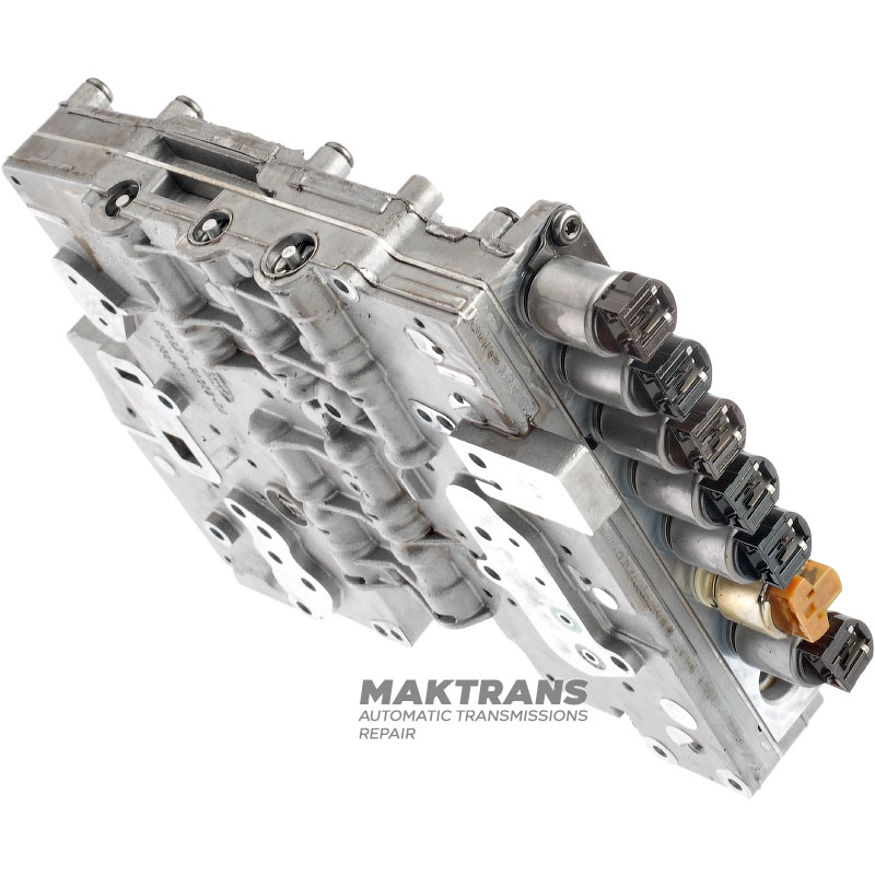 Teleso ventilu komplet so solenoidmi (použité, netestované) FORD 6R60, 6R80 — oddeľovacia doska 6L2P-7Z490-FC, opravte toto teleso ventilu +150 USD k cene