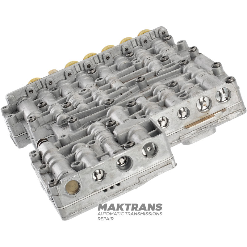 Teleso ventilu komplet so solenoidmi (použité, netestované) FORD 6R60, 6R80 — oddeľovacia doska CL3P-7Z490-AA, opravte toto teleso ventilu +150 USD k cene