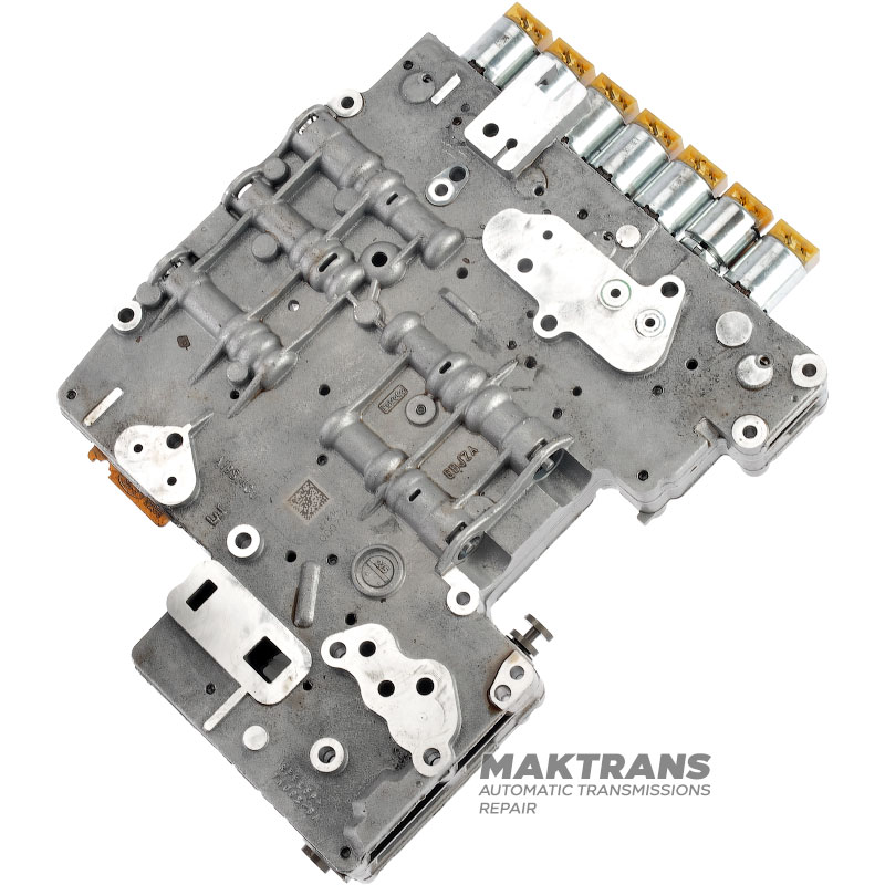 Teleso ventilu komplet so solenoidmi (použité, netestované) FORD 6R60, 6R80 — oddeľovacia doska FL3P-7Z490-CB, opravte toto teleso ventilu +150 USD k cene