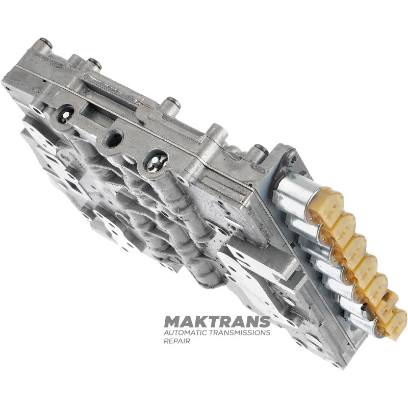 Teleso ventilu komplet so solenoidmi (použité, netestované) FORD 6R60, 6R80 — oddeľovacia doska FL3P-7Z490-CB, opravte toto teleso ventilu +150 USD k cene