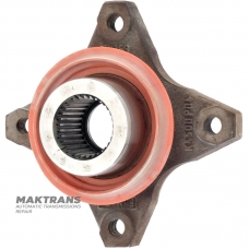 Príruba výstupného hriadeľa FORD 6R60, 6R80 — FL3P-7A021-AC, celková výška 65 mm, 4 montážne otvory (stred↔stred 85 mm), 31 drážok