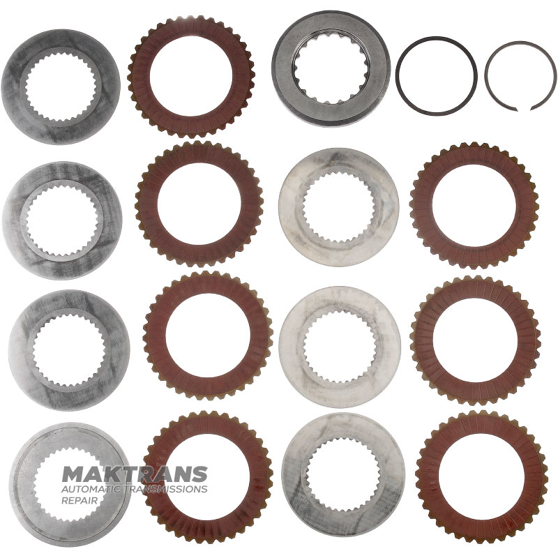 Oceľ a súprava trecích kotúčov C1 Spojka ALLISON 1000 - 7 trecích kotúčov (celková hrúbka súpravy 40,20 mm), 29538468, 29530314