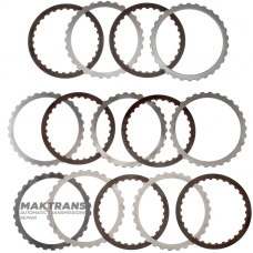 Sada oceľových a trecích kotúčov NÍZKY/SPÄŤNÝCH BRZD FORD 6R60, 6R80 - 6 trecích kotúčov (celková hrúbka 25,60 mm)