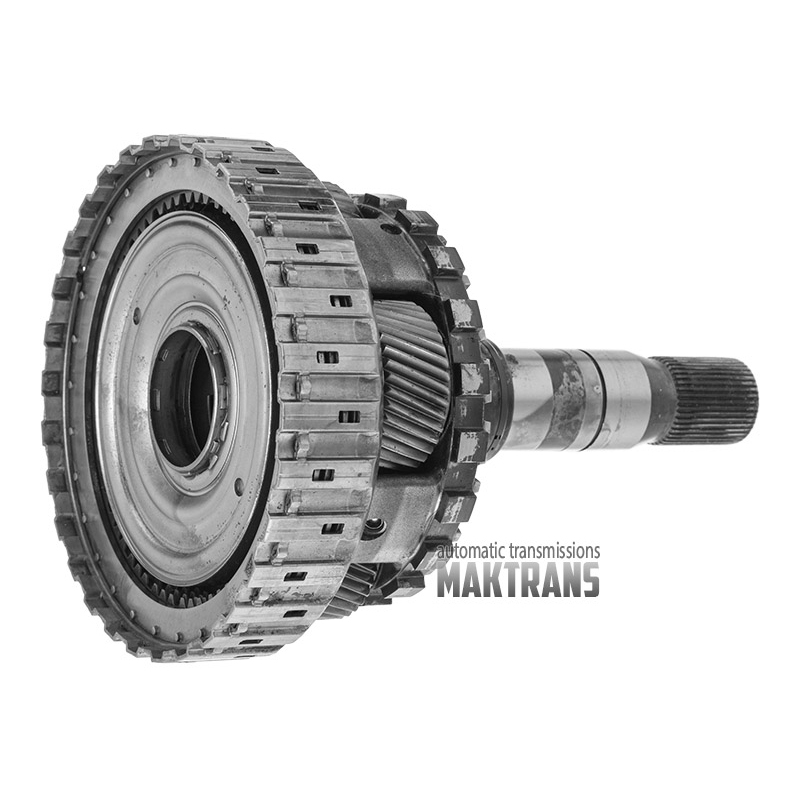 Planetová prevodovka č. 4, bubon spojky D (s novým pogumovaným piestom), výstupný hriadeľ (4WD) ZF 8HP70, 8HP75 - celková výška 256 mm, 43 drážok (vonkajší Ø drážky 34,75 mm), 4 satelity