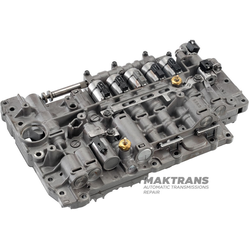 Kompletné teleso ventilu so solenoidmi (netestované) Aisin Warner TR-60SN / VAG 09D - oddeľovacia doska A-6, 2 porty, so snímačmi tlaku