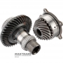 Sada hypoidných ozubených kolies pre uhlovú redukčnú prevodovku (rozdeľovaciu prevodovku) TOYOTA UB80F — 4120152010, 3625042030, 4131942011, 18 / 41 zubov, 44 drážok na vstupnom hriadeli (vonkajší Ø 45,30 mm)