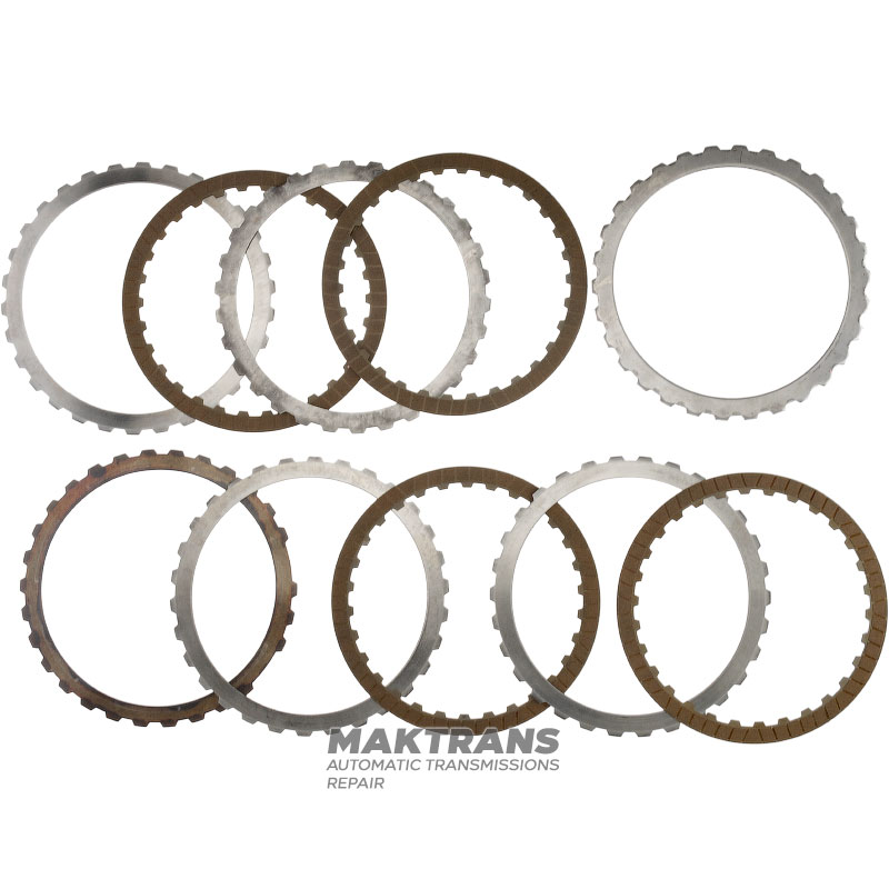 Sada oceľových a trecích kotúčov FORD pre pomalú / spiatočnú brzdu 6R60, 6R75, 6R80 - 4 trecie kotúče (celková hrúbka sady 19,20 mm)