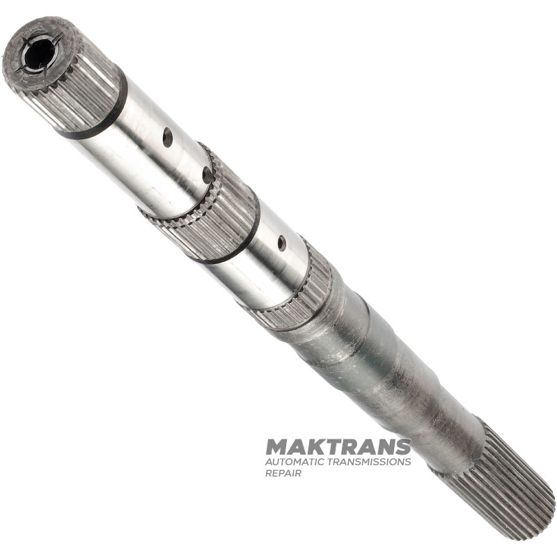 Výstupný hriadeľ FORD E4OD, 4R100 — bez puzdra, s puzdrom, dĺžka 507 mm, 31 drážok (vonkajší Ø 34,35 mm, dĺžka drážkovanej časti 98 mm)