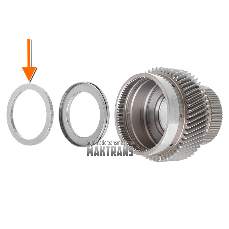 Dištančná podložka ložiska centrálneho kolesa č. 1 FORD 10R80 – hrúbka 3,25 mm, vonkajší Ø 57,05 mm, vnútorný Ø 45,60 mm
