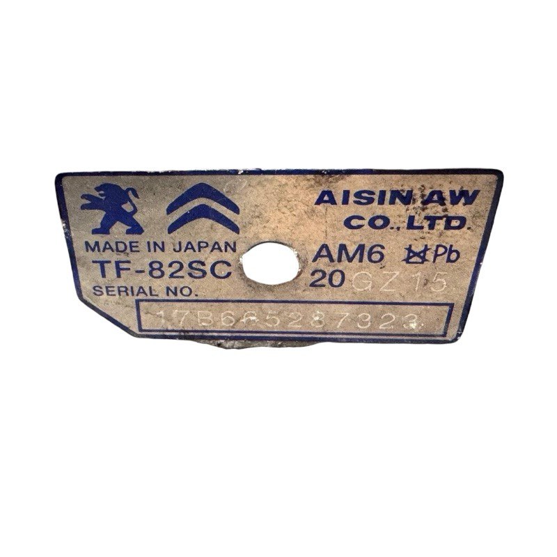 Zostava automatickej prevodovky (bez meniča krútiaceho momentu) AISIN WARNER TF-82SC, 2WD (FWD) — 20GZ15, (2.0 GT BlueHDi 180 16V)