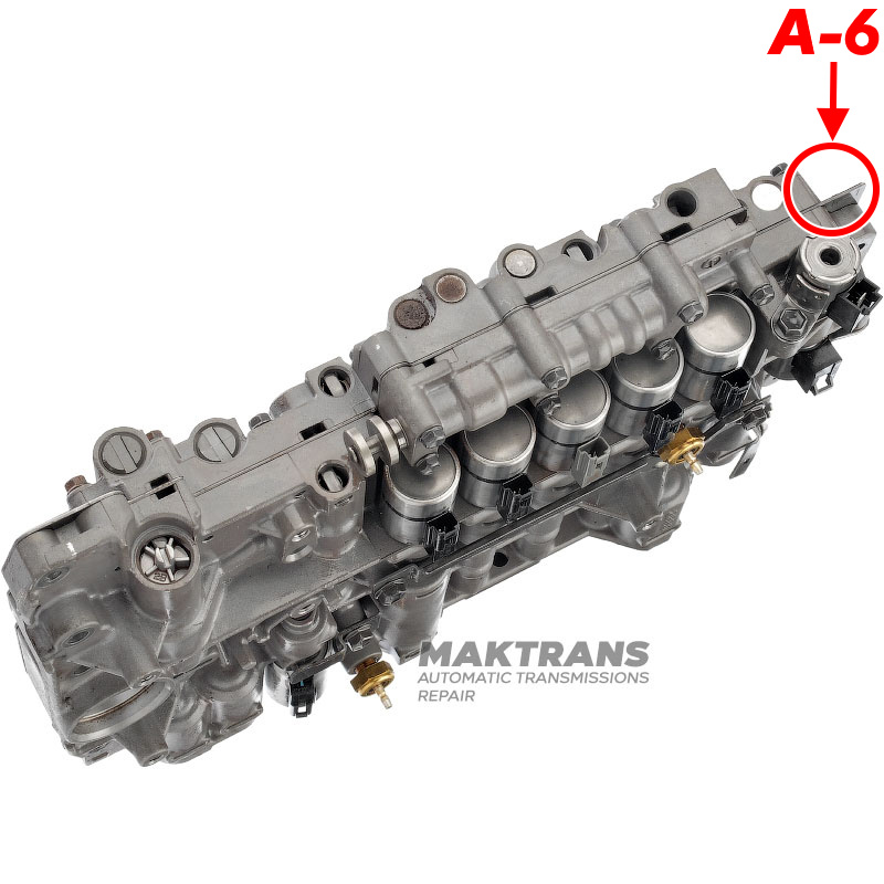 Teleso ventilu kompletné so solenoidmi (repasované) Aisin Warner TR-60SN VAG 09D — oddeľovacia doska A-6