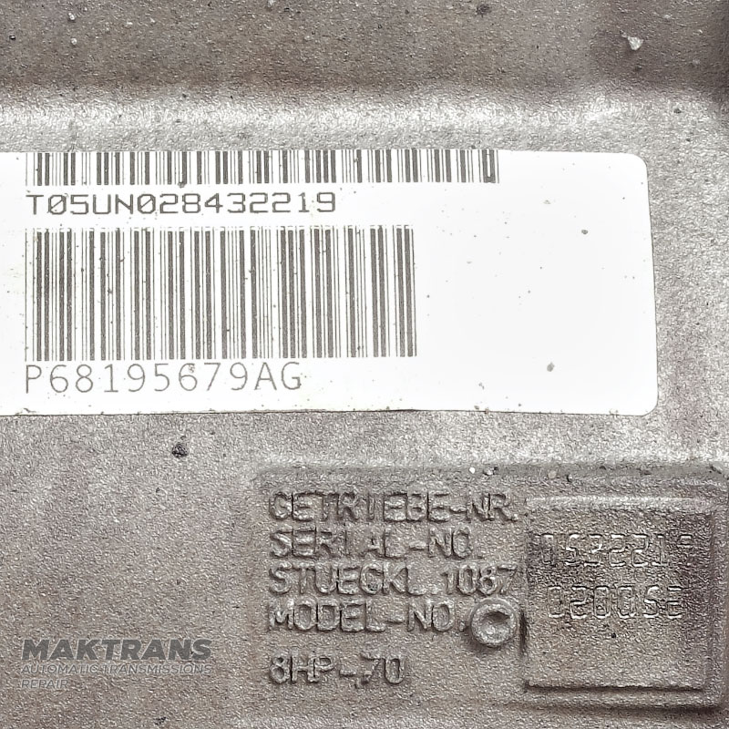 Automatická prevodovka (kompletná, bez meniča krútiaceho momentu) ZF 8HP70 4WD — Dodge Ram 1500, 5.7L, P68195679AG, 1087020052