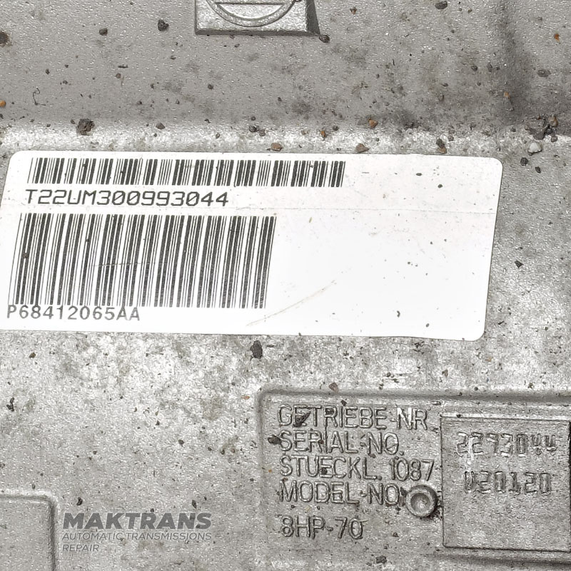 Automatická prevodovka (kompletná, bez meniča krútiaceho momentu) ZF 8HP70 4WD — P68412065AA, 1087020120