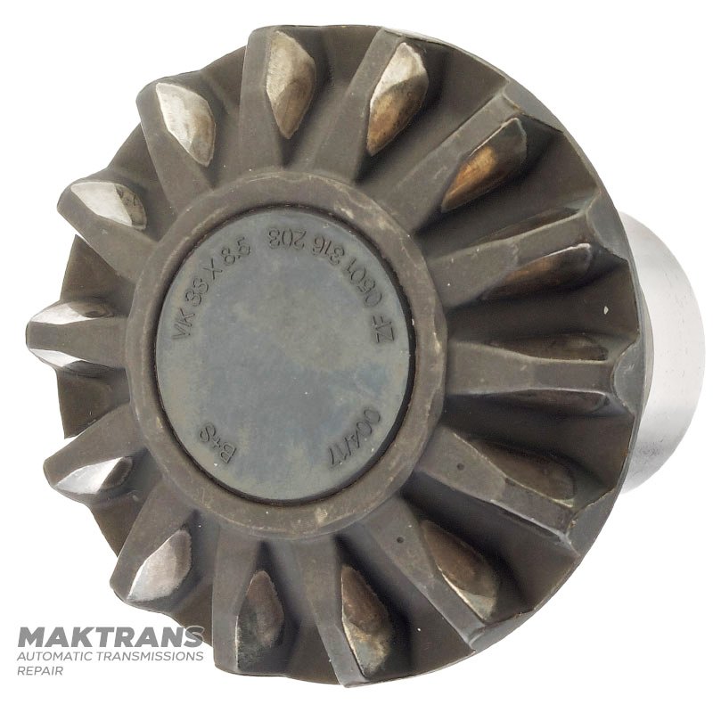Pastorok nápravy diferenciálu ZF 4HP20 - celková výška 75 mm, 14 zubov (vonkajší Ø 75,60 mm), 37 drážok