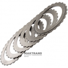 Sada oceľových lamiel spojky K2 VAG DSG6 DQ250 02E - celková hrúbka 10,60 mm, 5 trecích lamiel