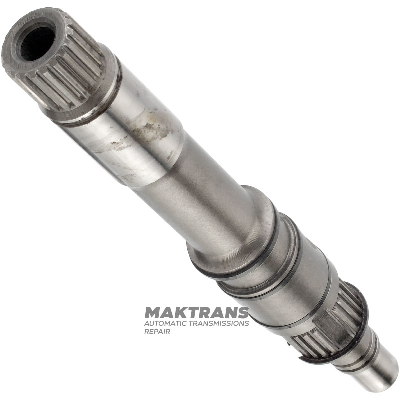 Vstupný hriadeľ spojky JATCO CVT JF010E - dĺžka hriadeľa 204 mm, 20 drážok (vonkajší Ø 21,45 mm), pre 5 delených krúžkov