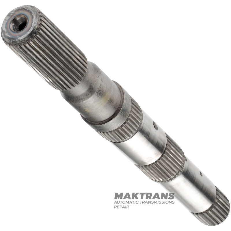 Výstupný hriadeľ FORD E4OD, 4R100 - s puzdrom na prednom konci, dĺžka hriadeľa 362 mm, 31 drážok (vonkajší Ø 34,45 mm, dĺžka drážky 74 mm)
