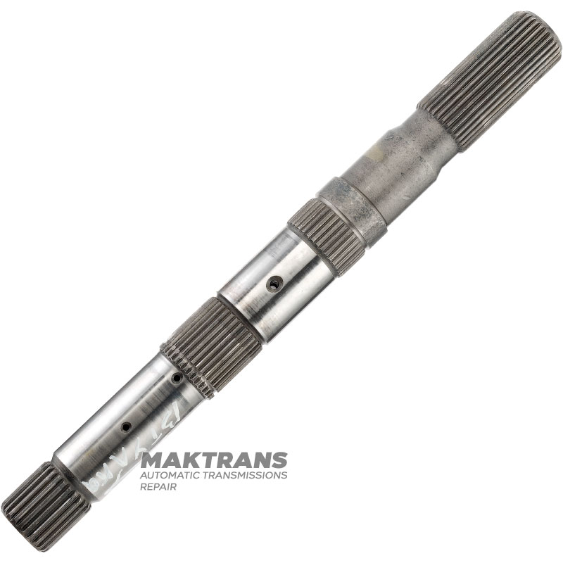 Výstupný hriadeľ FORD E4OD, 4R100 - s puzdrom na prednom konci, dĺžka hriadeľa 362 mm, 31 drážok (vonkajší Ø 34,45 mm, dĺžka drážky 74 mm)