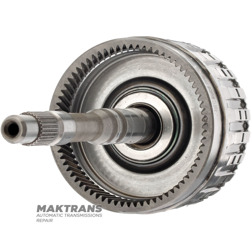 Vstupný hriadeľ, bubon spojky E FORD 6R60, 6R75, 6R80 - celková výška 312 mm, 71 zubov (vonkajší Ø 136,05 mm), 6 trecích kotúčov, 9L2B-7L668-AA