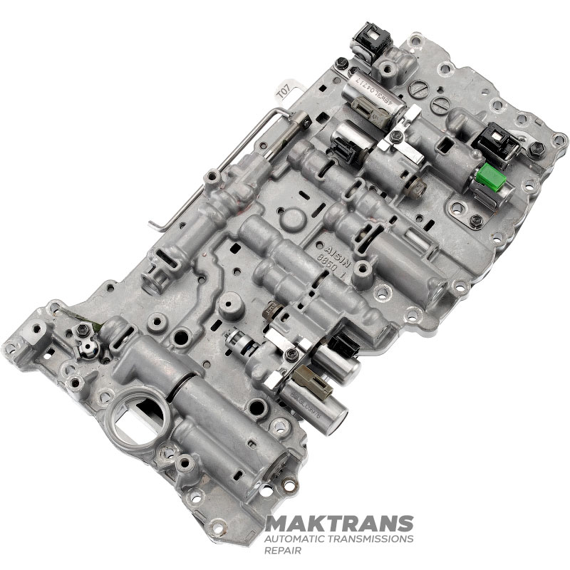 Zostava telesa ventilu so solenoidmi (použitá, netestovaná) TOYOTA / LEXUS A750E, A750F - demontovaná z prevodovky, označená 35010-35C80, oddeľovacia doska T06