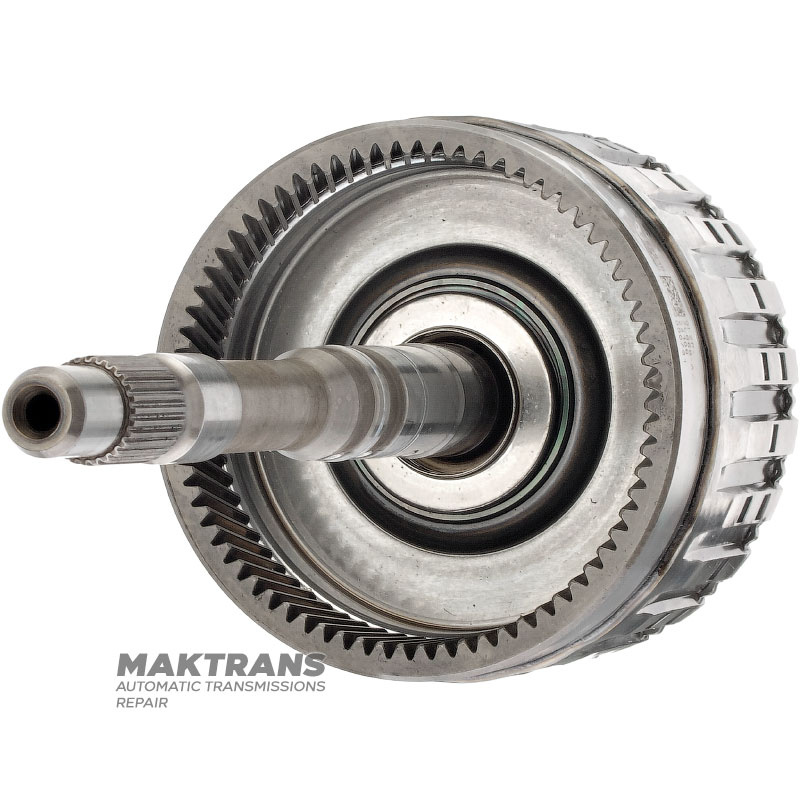 Vstupný hriadeľ, bubon spojky E (prázdny, bez kotúčov) FORD 6R60, 6R75, 6R80 - celková výška 312 mm, 71 zubov (vonkajší Ø 136,05 mm), pre 6 trecích kotúčov, 9L2B-7L668-AA
