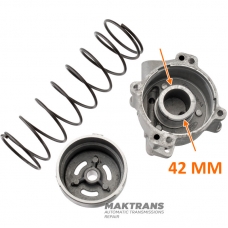 Teleso piestu Nízky/Spiatočka 5R55E, 5R55N, 5R55W, 5R55S — 4L2P-7B193-AA, 2L2P-7D036-AA, XW4P-7D372-AA (s poškodeným sieťovým filtrom, pre pogumovaný piest s vnútorným Ø 42 mm)