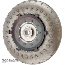 Turbínové koleso meniča krútiaceho momentu Nissan RE4R03A / JATCO JR403E — vonkajší Ø 239,35 mm, 18 drážok, vonkajší náboj Ø 39,85 mm, označenie meniča krútiaceho momentu KM