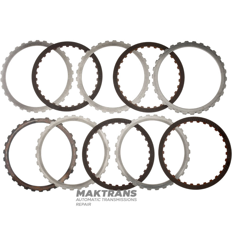 Sada oceľových a trecích kotúčov FORD pre pomalú / spiatočnú brzdu 6R60, 6R75, 6R80 - 4 trecie kotúče (celková hrúbka sady 20,45 mm)