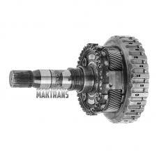 Planetové koleso č. 4, bubon D-spojky (4 trecie kotúče), výstupný hriadeľ (4WD) ZF 8HP70, 8HP75 - 1087242136, 1087142090, celková výška 256 mm, 43 drážok (vonkajší Ø drážky 34,75 mm), 4 satelity