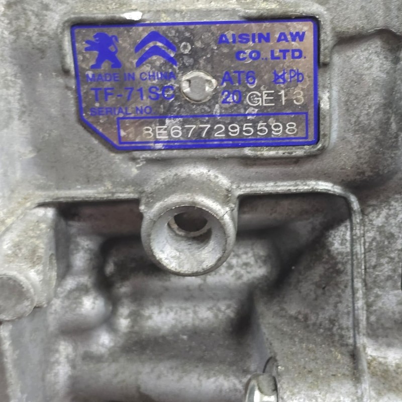 Zostava automatickej prevodovky (s meničom krútiaceho momentu 38A020) TF-71SC, AT6, 20GE13 — 9807418780, 9805925180, Citroen C3, TCM 9805709280