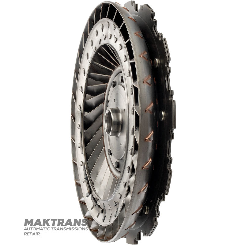 Turbínové koleso, tlmič pružiny meniča krútiaceho momentu JATCO RE4F03A, RL4F03A, RE4F03B, RE4F03V — celková výška 50 mm, vonkajší Ø turbínového kolesa 254,60 mm, 20 drážok