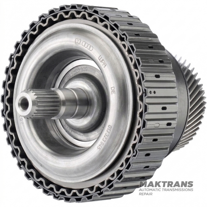 Repasovaná (testovaná na cestách) planétová prevodovka, spojka VAG CVT VL380 0AW - 27 zubov (vonkajší Ø 42,45 mm, 1 zárez) / 48 zubov (vonkajší Ø 89,15 mm, 3 zárezy), 7 trecích kotúčov (celková hrúbka sady 31 mm)