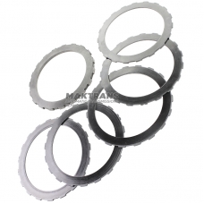 Sada oceľových kolies FORWARD Clutch FORD 4R44E, 4R55E, 5R44E, 5R55E, A4LD - 5 oceľových kolies (hrúbka 1,65 mm, vnútorný Ø 96,40 mm, 19 zubov), 1 oporný kotúč (hrúbka 5,05 mm, vnútorný Ø 96,40 mm, 19 zubov)