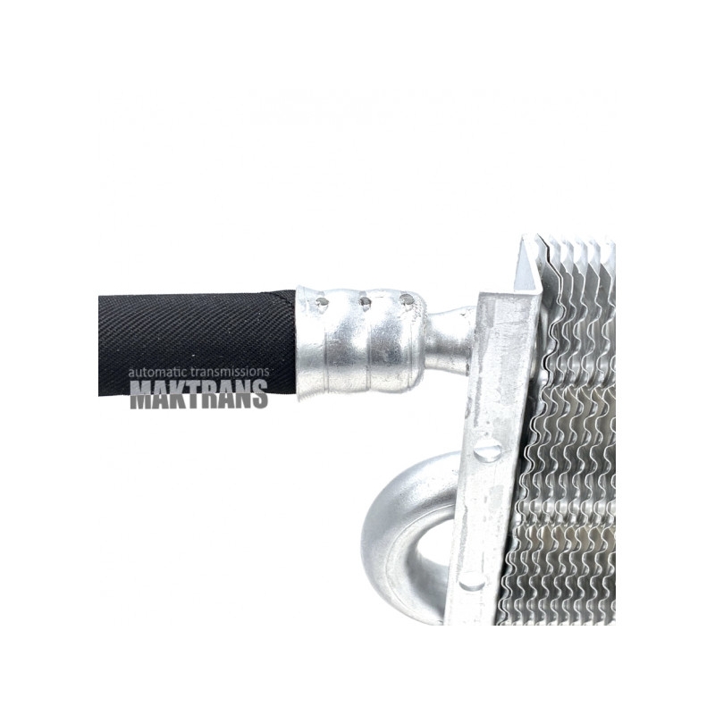 Prídavný chladič s gumenou olejovzdornou zosilnenou hadicou, zvlnený hliníkovými manžetami, rozmery chladiča - 19 mm * 254 mm * 395 mm